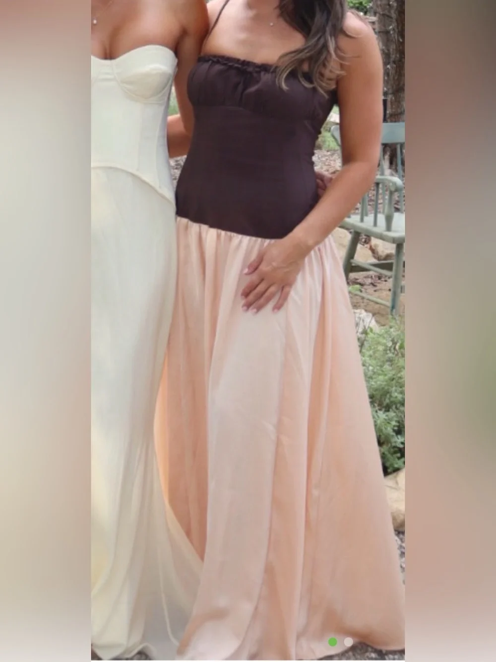 WeWorewhat  Brown and Pink Maxi Dress